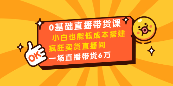 0基础直播带货课：小白也能低成本搭建疯狂卖货直播间：1场直播带货6万-千羽资源库