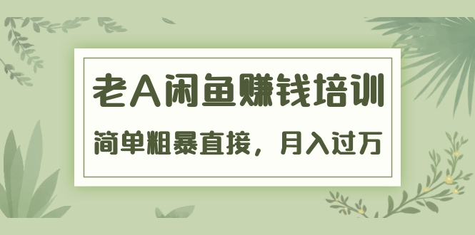 《老A闲鱼赚钱培训》简单粗暴直接，月入过万真正的闲鱼战术实课（51节课）-千羽资源库