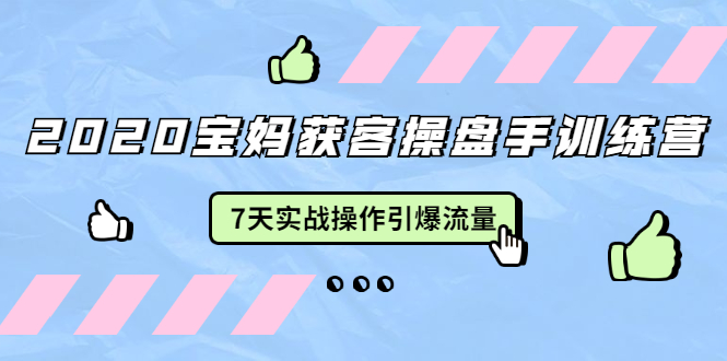 2020宝妈获客操盘手训练营：7天实战操作引爆 母婴、都市、购物宝妈流量-千羽资源库