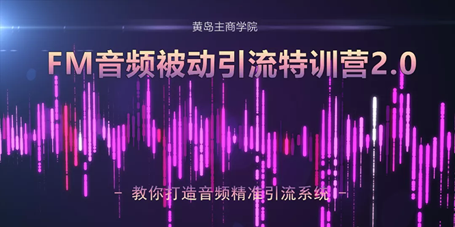 黄岛主·FM音频引流特训营2.0：独家引流模式，单账号50W+播放量，轻松变现-千羽资源库