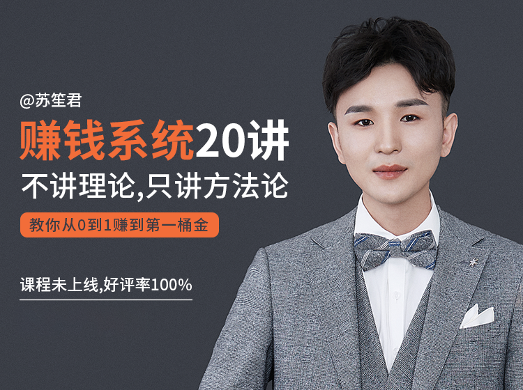 苏笙君的赚钱系统20课 教你从0到1赚到你的第一桶金（不讲理论，只讲方法论）-千羽资源库