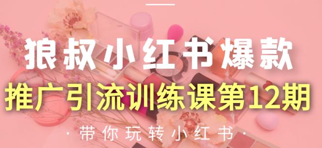 狼叔小红书爆款推广引流训练课第12期，手把手带你玩转小红书-千羽资源库