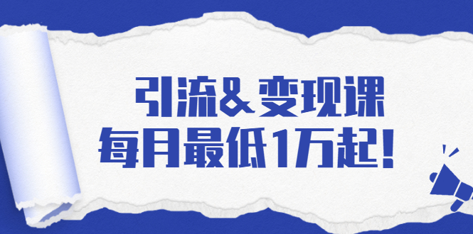 引流&变现课：分享一整套流量方法以及各个渠道收入，每月最低1万起！-千羽资源库