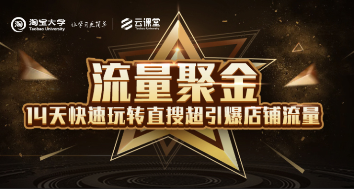 淘宝大学：流量聚金14天快速玩转直搜，超引爆店铺流量，价值8800元-千羽资源库