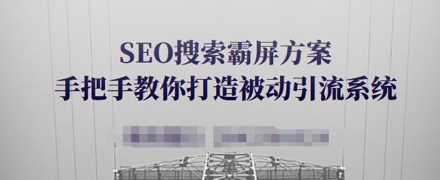 SEO搜索霸屏方案，手把手教你打造被动引流系统【视频课程】-千羽资源库