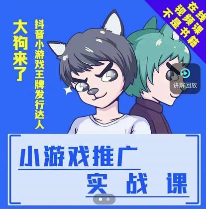 大狗来了：小游戏推广实战课，带你搭建一个游戏推广变现账号-千羽资源库