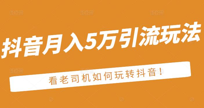 老古董·抖音月入5万引流玩法，看看老司机如何玩转抖音(附赠：抖音另类引流思路)-千羽资源库