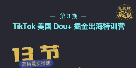 TikTok美国Dou+掘金出海特训营，美国dou+成功投放95%-千羽资源库