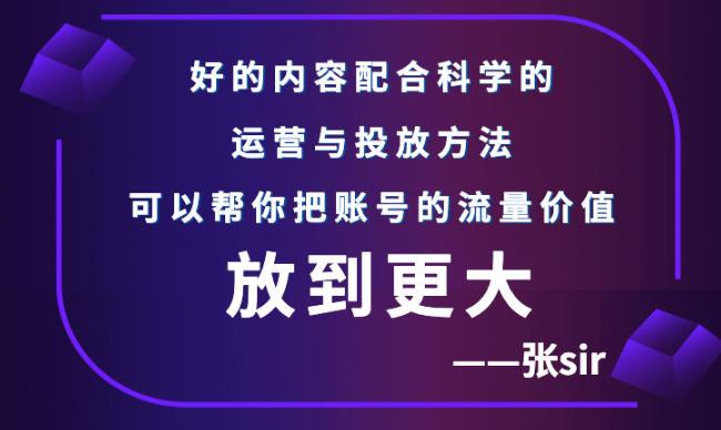 张sir账号流量增长课，告别海王流量，让你的流量更精准-千羽资源库
