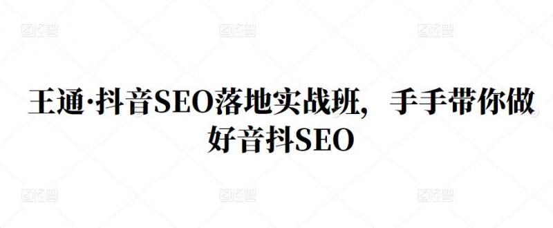 王通·抖音SEO落地实战班，手‬手带你做好音抖‬‬SEO-千羽资源库