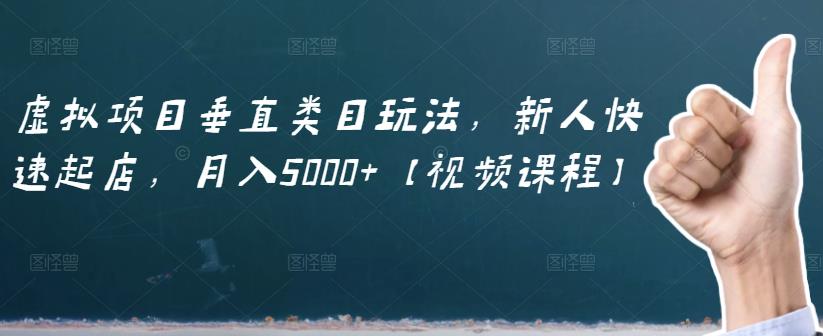 虚拟项目垂直类目玩法，新人快速起店，月入5000+【视频课程】-千羽资源库