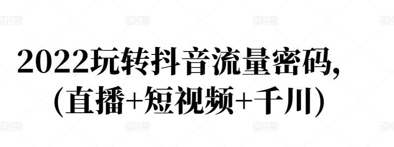 2022玩转抖音流量密码，(直播+短视频+千川)-千羽资源库