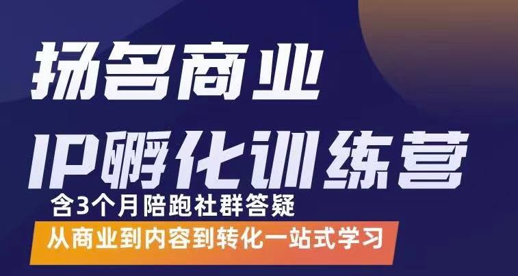 杨名商业IP孵化训练营，从商业到内容到转化一站式学 价值5980元-千羽资源库