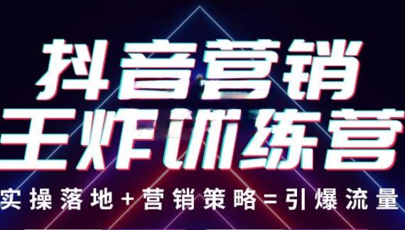 抖音营销王炸训练营，实操落地+营销策略=引爆流量（价值8960元）-千羽资源库