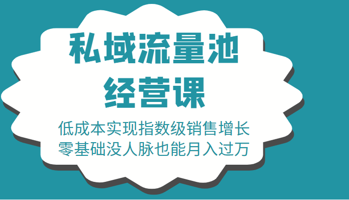 16堂私域流量池经营课：低成本实现指数级销售增长，零基础没人脉也能月入过万-千羽资源库