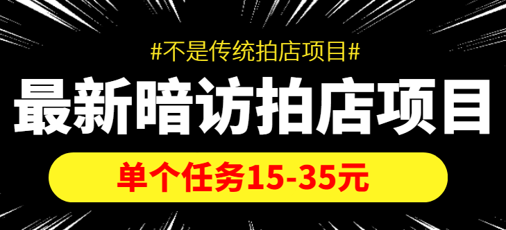 最新暗访拍店信息差项目，单个任务15-35元（不是传统拍店项目）-千羽资源库