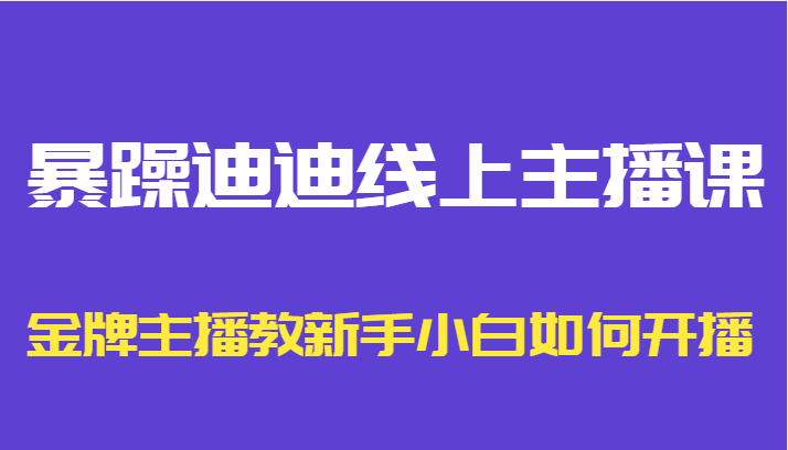 暴躁迪迪线上主播课，金牌主播教新手小白如何开播-千羽资源库