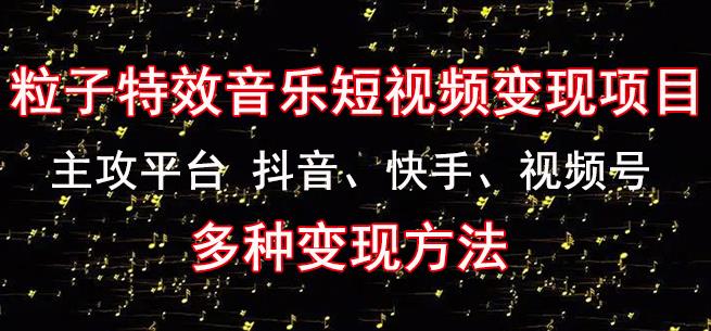 黄岛主《粒子特效音乐短视频变现项目》主攻平台抖音、快手、视频号多种变现方法-千羽资源库