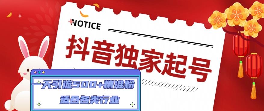 抖音独家起号，一天引流500+精准粉，适合各类行业（9节视频课）-千羽资源库