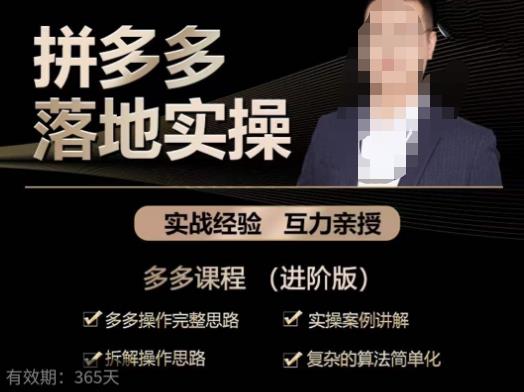 拼多多实战篇·落地实操：多多操作完整思路+实操案例讲解+拆解操作思路+复杂的算法简单化-千羽资源库