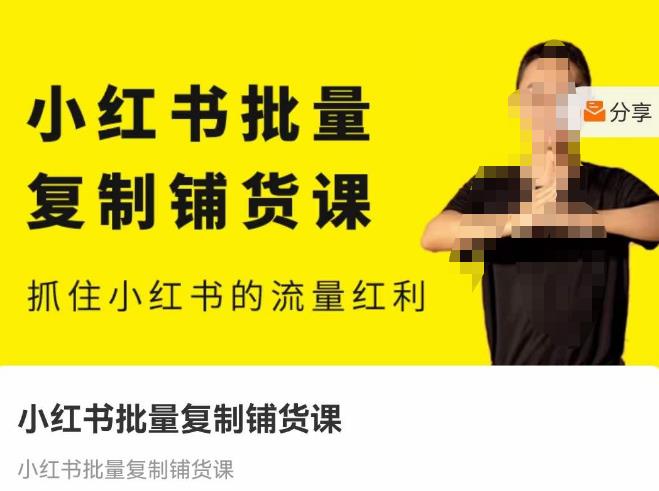 张宾·小红书批量复制铺货课，抓住小红书的流量红利 （更新2023年2月）-千羽资源库