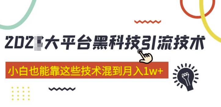 大平台黑科技引流技术，小白也能靠这些技术混到月入1w+(2022年的课程）-千羽资源库
