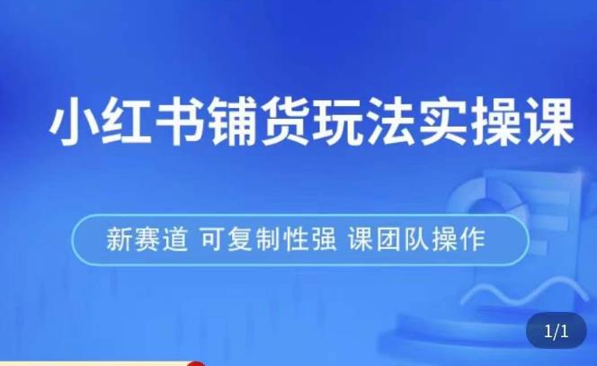 小红书铺货玩法实操课，流量大，竞争小，非常好做，新赛道，可复制性强，可团队操作-千羽资源库