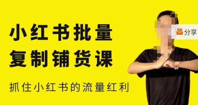 张宾·小红书批量复制铺货课，小红书0-1快速起号变现玩法，抓住小红书的流量红利（更新2023年3月）-千羽资源库