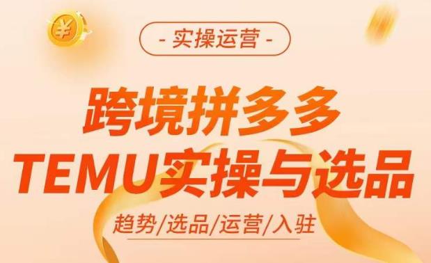 跨境拼多多TEMU实操与选品，​掌握平台运营方法技巧，选品避坑12条标准，爆款的底层思路等-千羽资源库