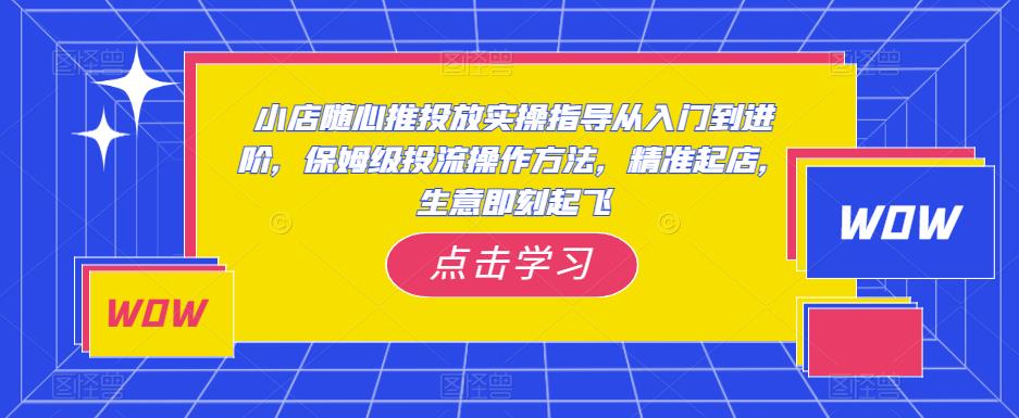 小店随心推投放实操指导从入门到进阶，保姆级投流操作方法，精准起店，生意即刻起飞-千羽资源库