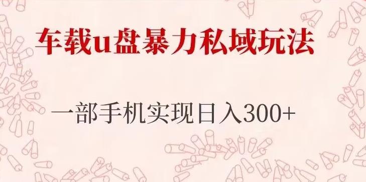 车载u盘暴力私域玩法，长期项目，仅需一部手机实现日入300+-千羽资源库