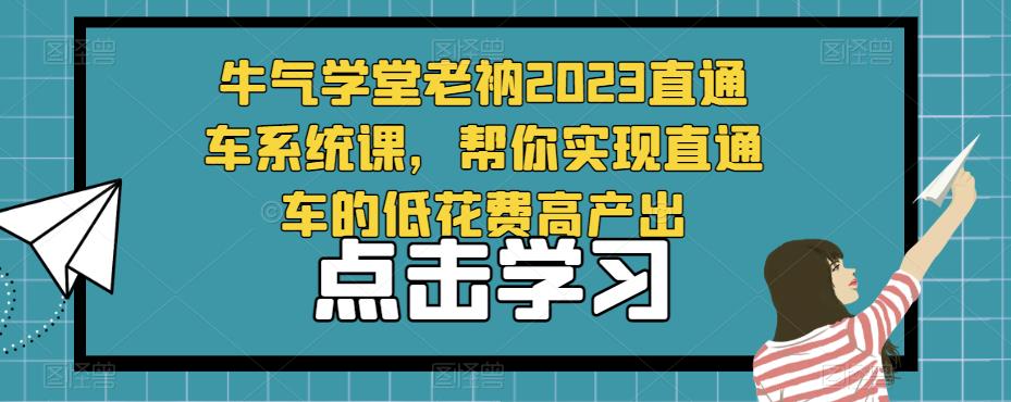 牛气学堂老衲2023直通车系统课，帮你实现直通车的低花费高产出-千羽资源库