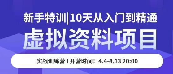 虚拟资料项目新手特训，10天从入门到精通，保姆级实操教学-千羽资源库