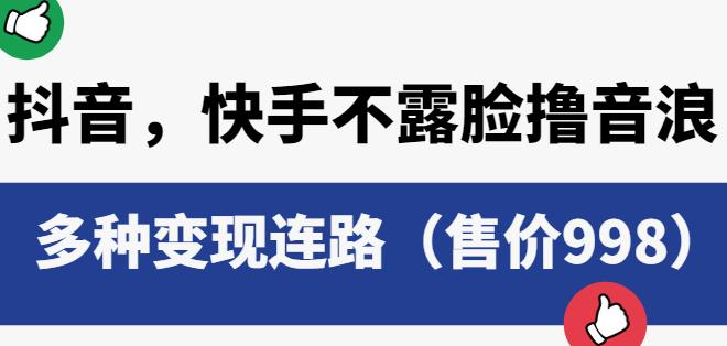 抖音快手不露脸撸音浪项目，多种变现连路（售价998）-千羽资源库