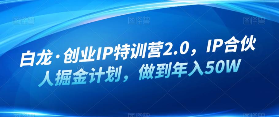 白龙·创业IP特训营2.0，IP合伙人掘金计划，做到年入50W-千羽资源库
