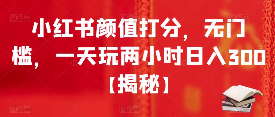 小红书颜值打分，无门槛，一天玩两小时日入300+【揭秘】-千羽资源库