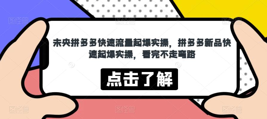 未央拼多多快速流量起爆实操，拼多多新品快速起爆实操，看完不走弯路-千羽资源库