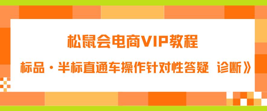 松鼠会电商VIP教程：松鼠《付费推广标品·半标直通车操作针对性答疑&诊断》-千羽资源库