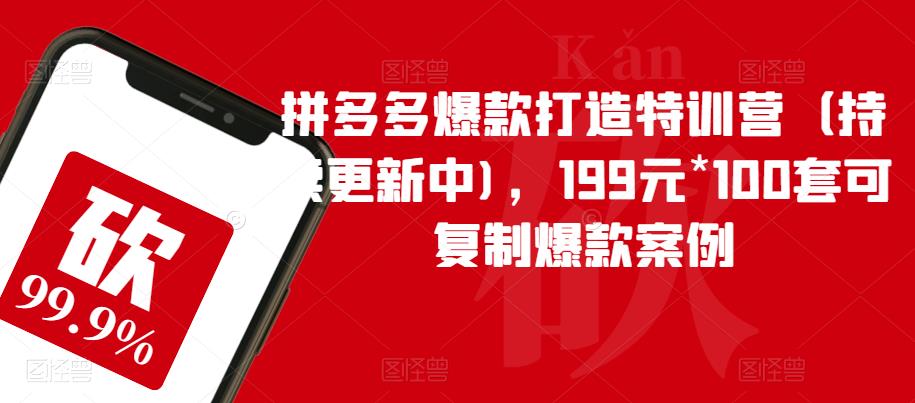 拼多多爆款打造特训营（持续更新中)，199元*100套可复制爆款案例-千羽资源库
