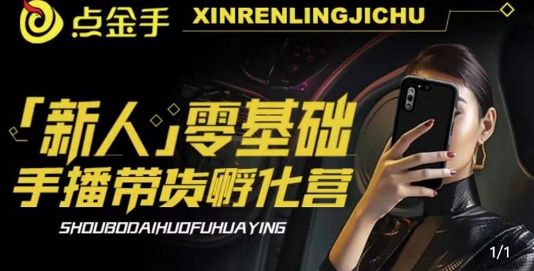 2023点金手·新人零基础手播带货孵化营：账号运营篇+主播话术篇+数据流量篇等-千羽资源库