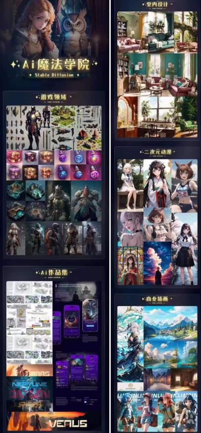 Ai魔法绘画 Stable Diffusion专业课高效辅助Ui/运营作品集0到精通系统课-千羽资源库