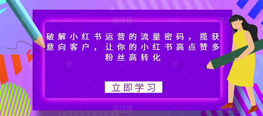 破解小红书运营的流量密码，揽获意向客户，让你的小红书高点赞多粉丝高转化-千羽资源库