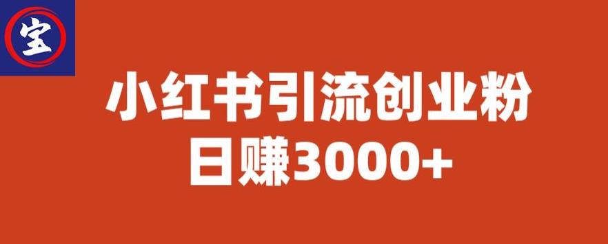 宝哥小红书引流创业粉，日赚3000+【揭秘】-千羽资源库