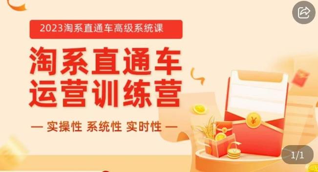 冠东·2023淘系直通车高级系统课，​实操性，系统性，实时性，直通车完整体系教学-千羽资源库