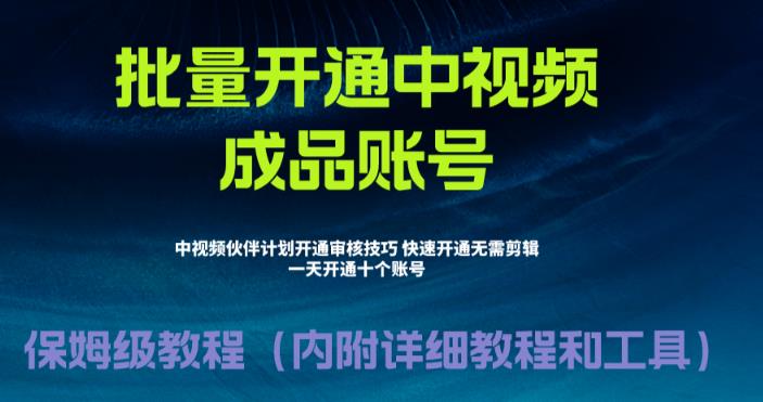外面收费1980的暴力开通中视频计划教程，内附详细的快速通过中视频伙伴计划的办法-千羽资源库