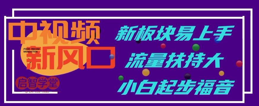 中视频新风口，新板块易上手，流量扶持大，小白起步福音【揭秘】-千羽资源库