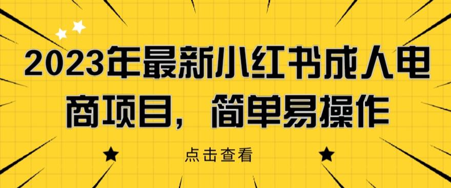 2023年最新小红书成人电商项目，简单易操作【详细教程】【揭秘】-千羽资源库