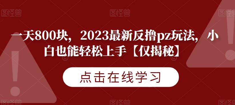 一天800块，2023最新反撸pz玩法，小白也能轻松上手【仅揭秘】-千羽资源库