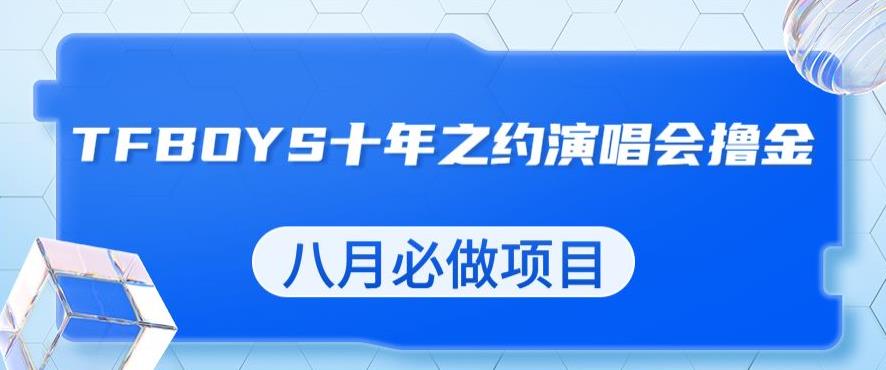 最新蓝海项目，靠最近非常火的TFBOYS十年之约演唱会流量掘金，八月必做的项目【揭秘】-千羽资源库