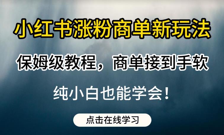 小红书涨粉商单新玩法，保姆级教程，商单接到手软，纯小白也能学会【揭秘】-千羽资源库